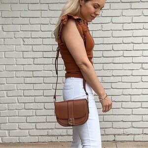 Cole Haan Mini Essential Brown Saddle Bag